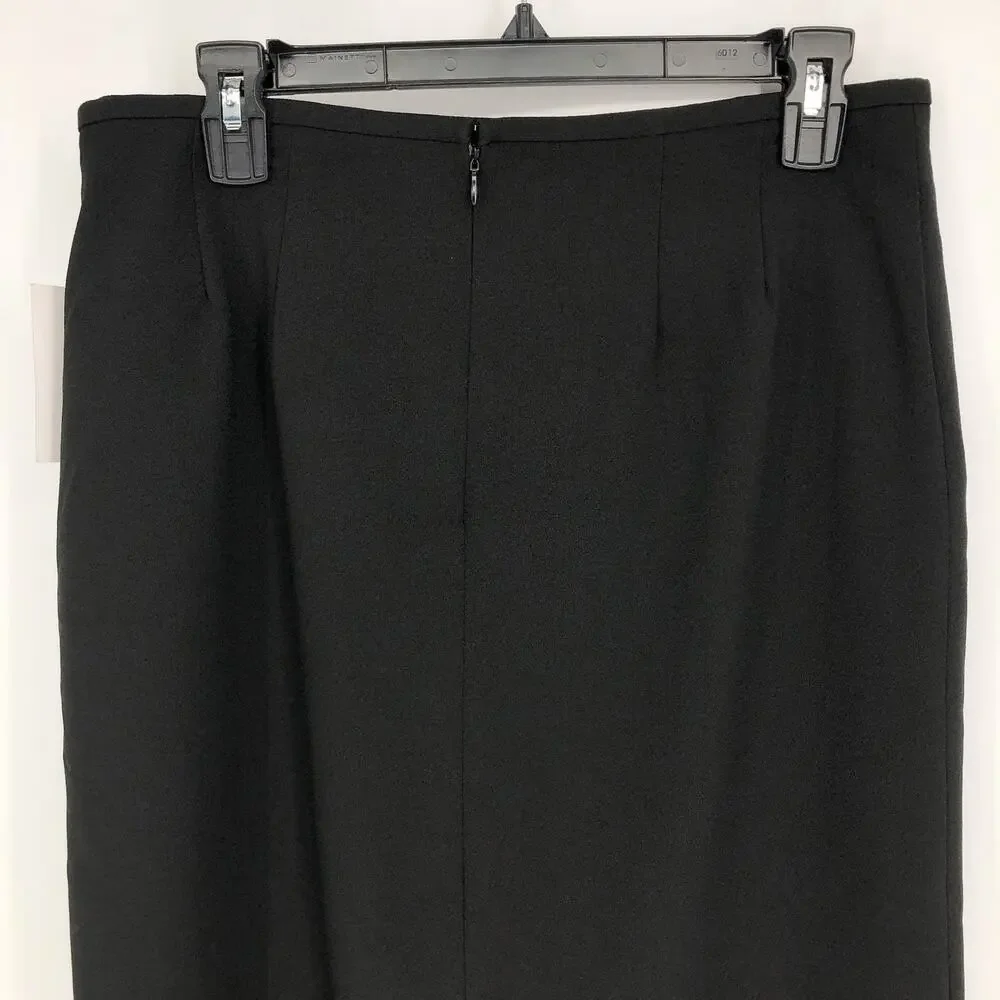 TAHARI ASL Women's Pencil Skirt Size 10 Black Knee Length Stretch Back Zip NWT